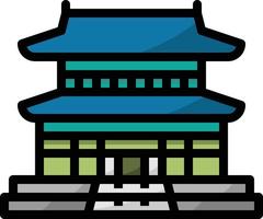 gyeongbokgung paleis mijlpaal Korea gebouw - gevulde schets icoon vector