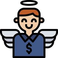 engel investeerder investering schenken zakenman - gevulde schets icoon vector