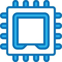 bewerker CPU kaart computer medeplichtig - blauw icoon vector