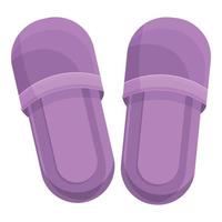 lila slippers icoon, tekenfilm stijl vector