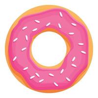 roze donut icoon tekenfilm vector. suiker taart vector