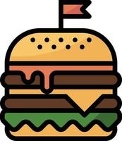 hamburger voedsel cafe restaurant - gevulde schets icoon vector