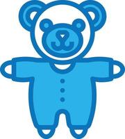 pluche beer teddy baby accessoires - blauw icoon vector