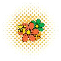 bloemen icoon, comics stijl vector