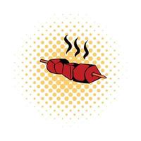 barbecue gegrild icoon, comics stijl vector