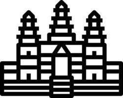 Angkor wat Cambodja mijlpaal siem oogsten gebouw - schets icoon vector