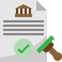 goedgekeurd document postzegel lening bank - vlak icoon vector