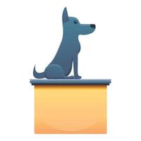 hond Bij kliniek tafel icoon, tekenfilm stijl vector
