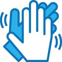 klap hand- muziek- musical instrument - blauw icoon vector