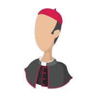 kardinaal, Katholiek priester tekenfilm icoon vector
