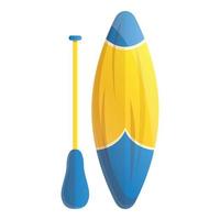 plas sup surfing icoon, tekenfilm stijl vector