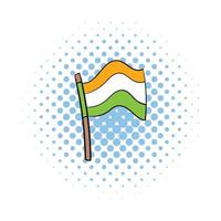 vlag van Indië icoon in comics stijl vector