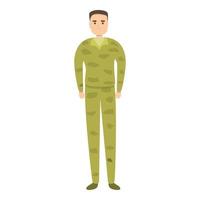 gewapend leger uniform icoon, tekenfilm stijl vector