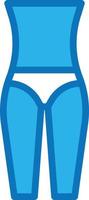 slank huid bikini eetpatroon voeding - blauw icoon vector