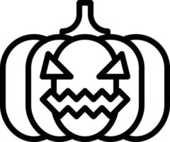 pompoen hoofd verlichting decoratie halloween - schets icoon vector