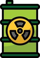 nucleair vat energie groen ecologie - gevulde schets icoon vector