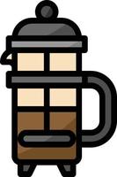 Frans druk op koffie cafe restaurant - gevulde schets icoon vector