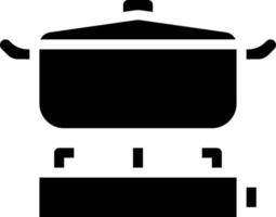 pot B' olie gas- heet keuken - solide icoon vector