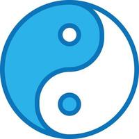 yin yang tao zen China religieus - blauw icoon vector