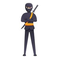 Ninja krijger mascotte icoon, tekenfilm stijl vector