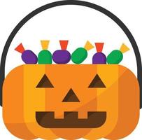 geschenk snoep truc traktatie halloween - vlak icoon vector