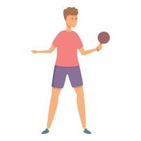 jongen Speel ping pong icoon tekenfilm vector. sport school- vector