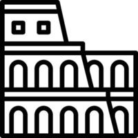 colosseum antiek oude vechten gebouw - schets icoon vector