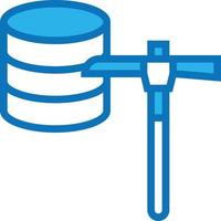 mijnbouw gegevens integratie software ontwikkeling - blauw icoon vector
