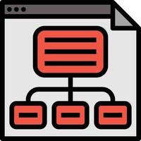 sitemap tabel website organisatie seo - gevulde schets icoon vector