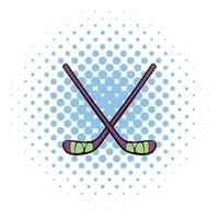 hockey stokjes icoon, comics stijl vector