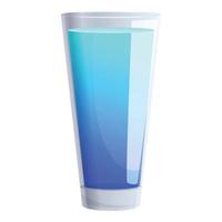 blauw cocktail glas icoon, tekenfilm stijl vector