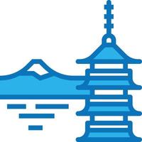chureito pagode Japan fuji berg mijlpaal - blauw icoon vector