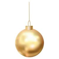 goud Kerstmis bal icoon, realistisch stijl vector