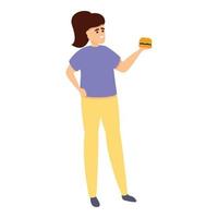 gezond eetpatroon icoon, tekenfilm stijl vector