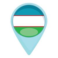 Oezbekistan GPS plaats icoon tekenfilm vector. vlag embleem vector