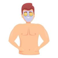 Mens gezicht masker icoon tekenfilm vector. huid schoonheid zorg vector