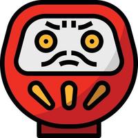 Daruma pop Japan japanners - gevulde schets icoon vector