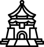 Chiang kai zij K gedenkteken hal Taipei Taiwan mijlpaal - schets icoon vector
