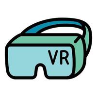 vr koptelefoon icoon, schets stijl vector