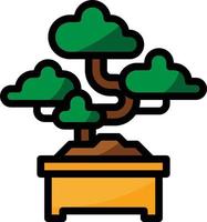 bonsai boom tuin klein Japan - gevulde schets icoon vector