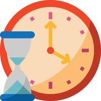 deadline klok zandloper creatief tijd - vlak icoon vector