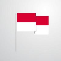 Monaco golvend vlag ontwerp vector