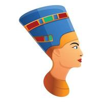 Cleopatra hoofd icoon, tekenfilm stijl vector