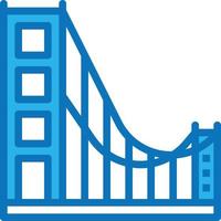 gouden poort brug san francisco Californië mijlpaal - blauw icoon vector