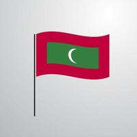 Maldiven golvend vlag vector