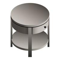 ronde nachtkastje tafel icoon, isometrische stijl vector