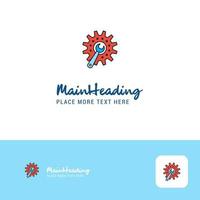 creatief uitrusting instelling logo ontwerp vlak kleur logo plaats voor slogan vector illustratie