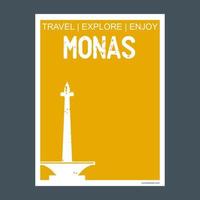 monas Jakarta Indonesië monument mijlpaal brochure vlak stijl en typografie vector