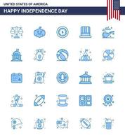 gelukkig onafhankelijkheid dag Verenigde Staten van Amerika pak van 25 creatief blues van stad rook dollar pijp Amerikaans bewerkbare Verenigde Staten van Amerika dag vector ontwerp elementen