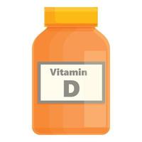 vitamine d supplement icoon, tekenfilm stijl vector